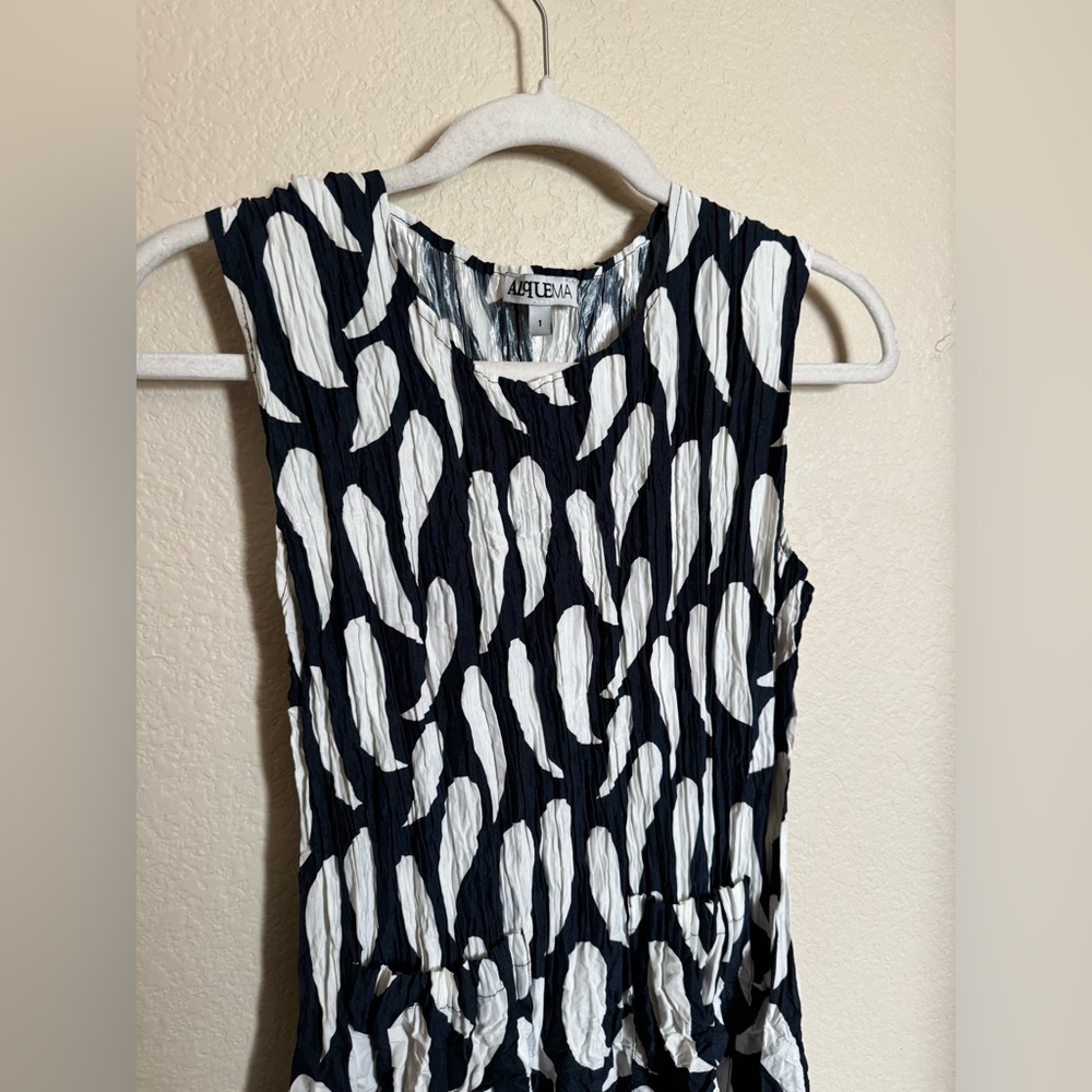 Alquema smash pocket dress in ink white droplet Sz 1 black‎ - Picture 6 of 11